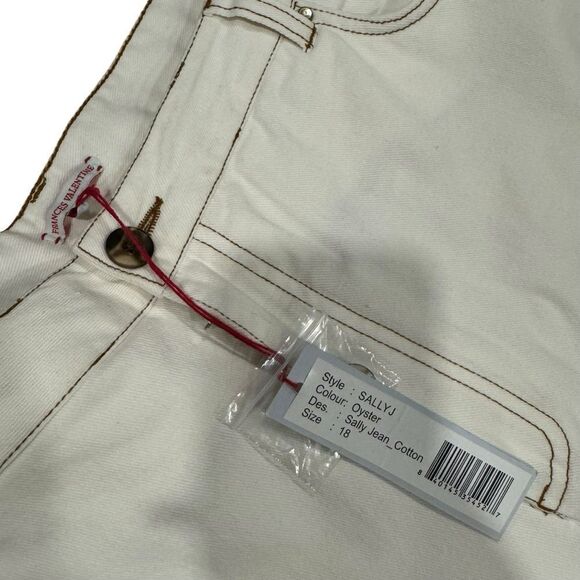 Frances Valentine Sally Jean in Oyster White Cream Wide-Leg Pants Size 18 - Picture 10 of 10
